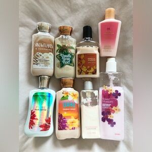 assortment bath & body works lotions